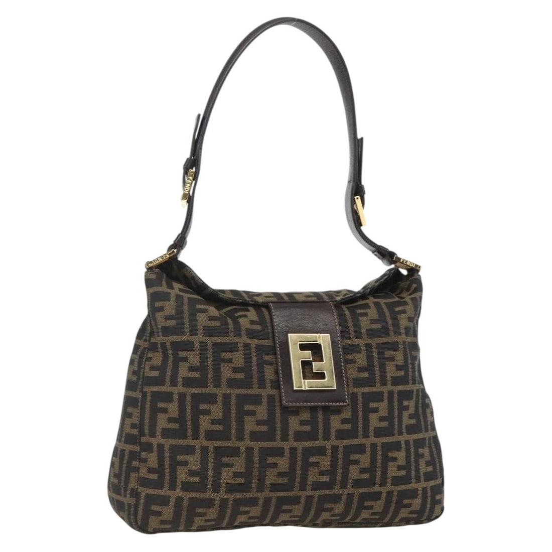 Fendi Zucca Canvas Black Brown Italian Shoulder Bag with Dust Bag (1 of 18)