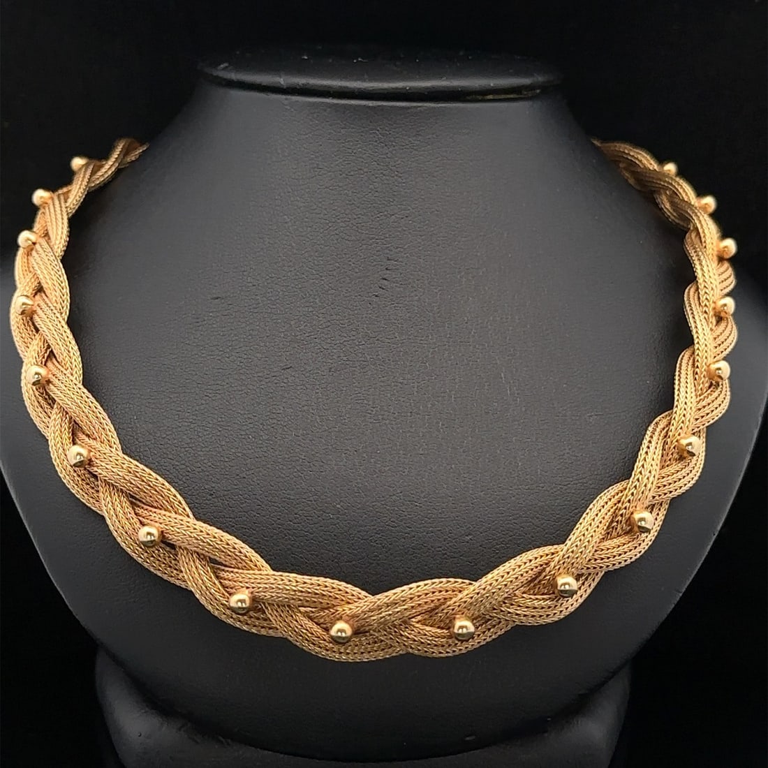 Hand Made 14k Gold 18 Inch Braided Wheat Link Necklace (1 of 8)