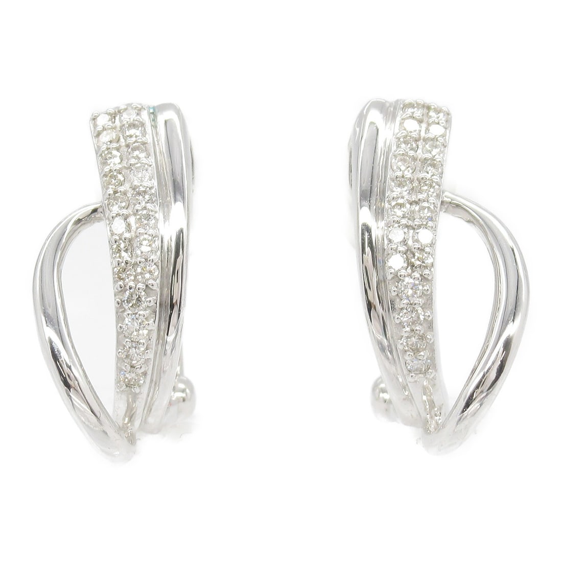 JEWELRY 18K White Gold Diamond Earrings (1 of 6)