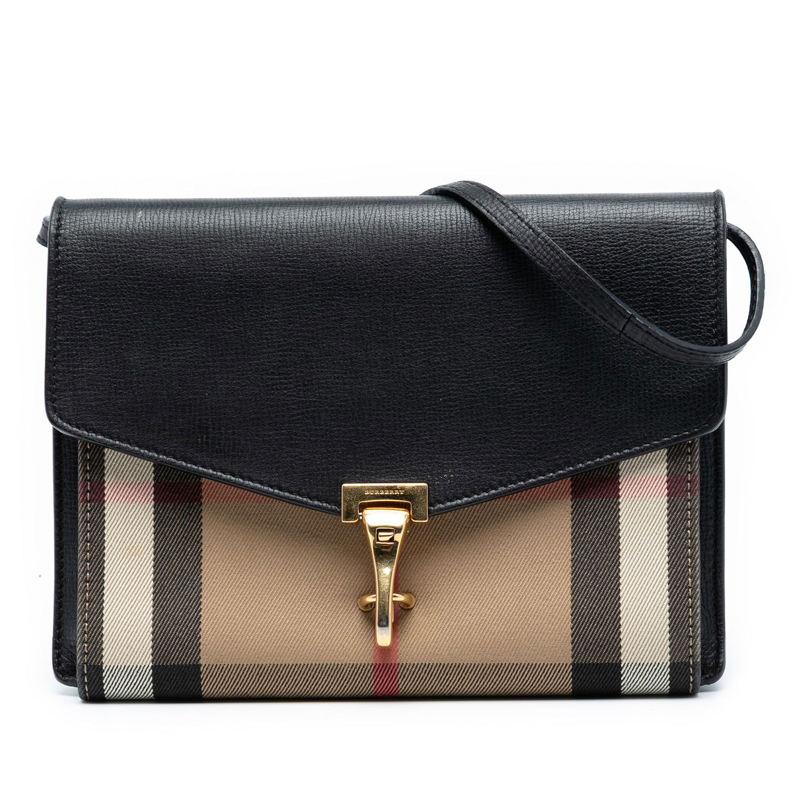 Burberry Macken Small Crossbody Bag in Leather and House Check Canvas: Burberry Macken Small Crossbody Bag in Leather and House Check Canvas This Burberry Small Leather and House Check Canvas Derby Macken Crossbody features a signature house check canvas combined with bl