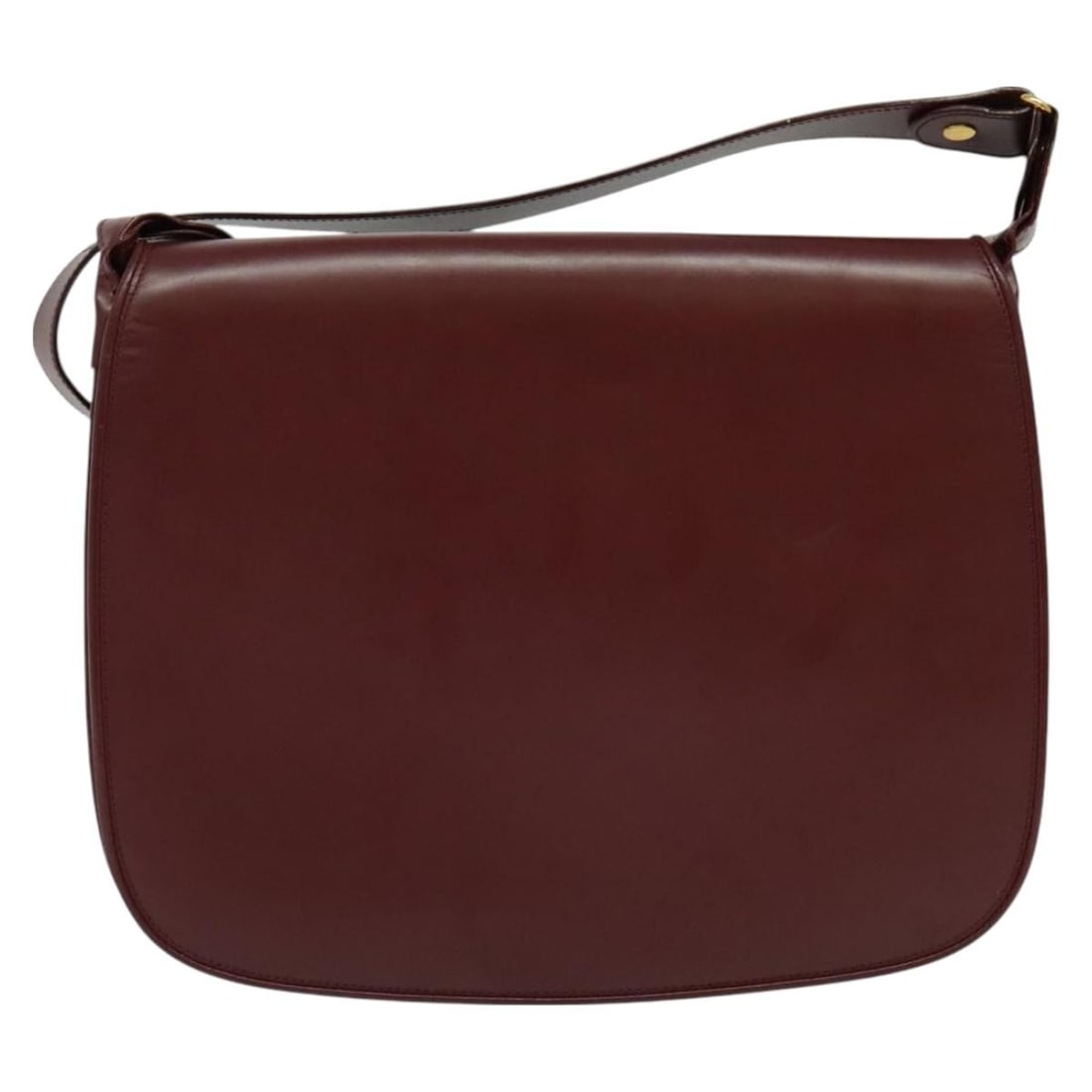 Must de Cartier Burgundy Leather Shoulder Purse (1 of 2)