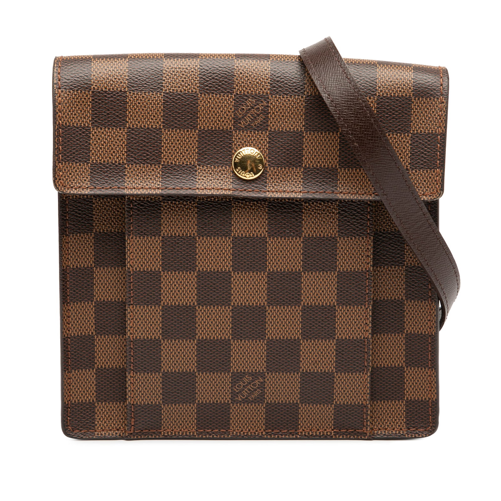 Louis Vuitton Damier Ebene Pimlico Bag with Adjustable Strap: Louis Vuitton Damier Ebene Pimlico Bag with Adjustable Strap The Louis Vuitton Damier Ebene Pimlico is a stylish handbag that showcases a classic damier canvas body in a rich brown color. It features