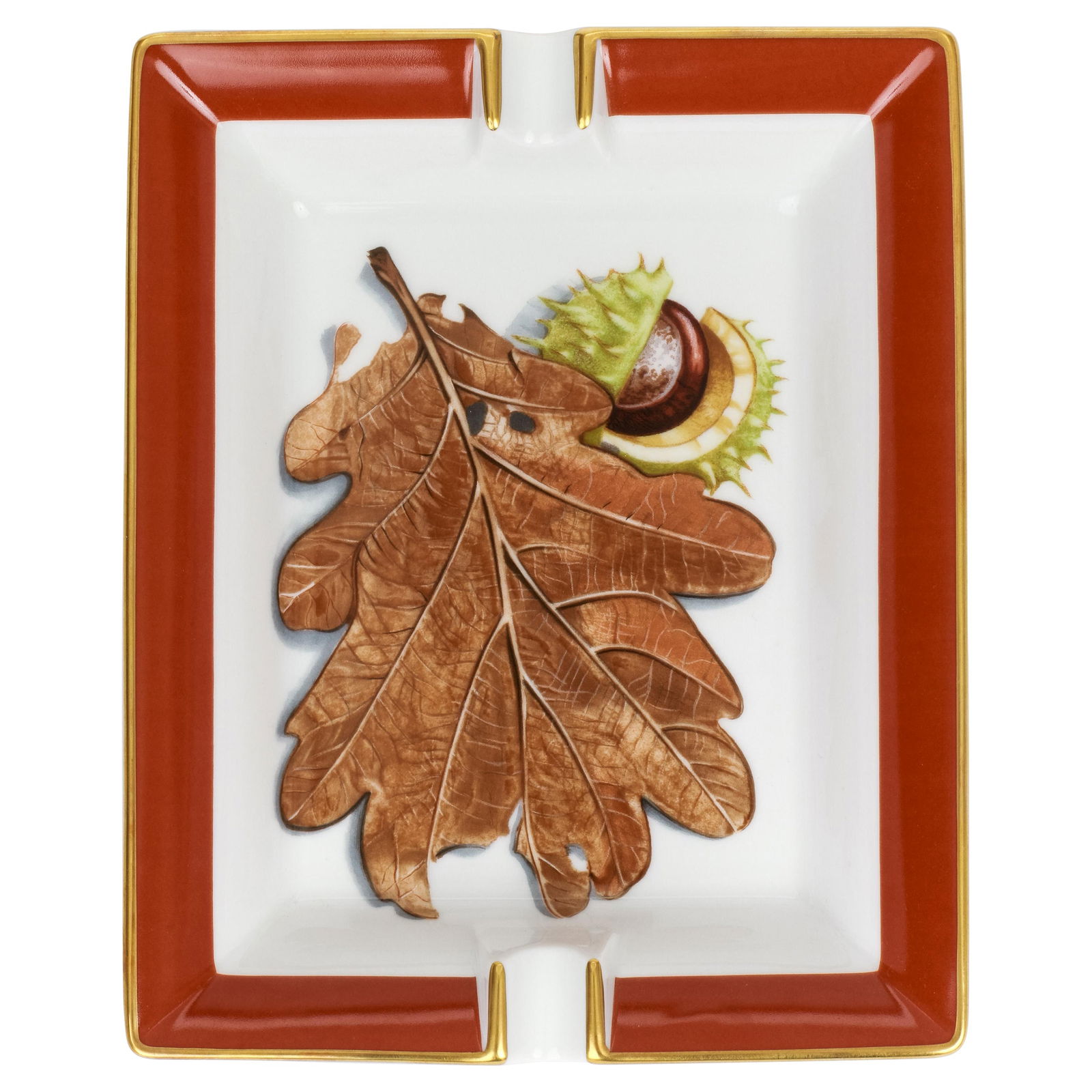 Hermes Chestnut Design Porcelain Ashtray 6 x 8 inches (1 of 7)