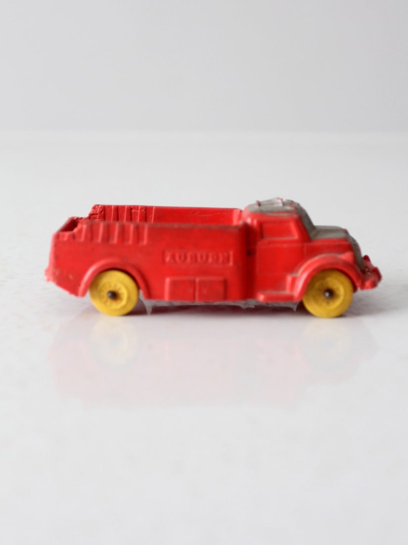 Vintage Auburn Rubber Toy Cargo Truck Red with Yellow Tires (1 of 12)