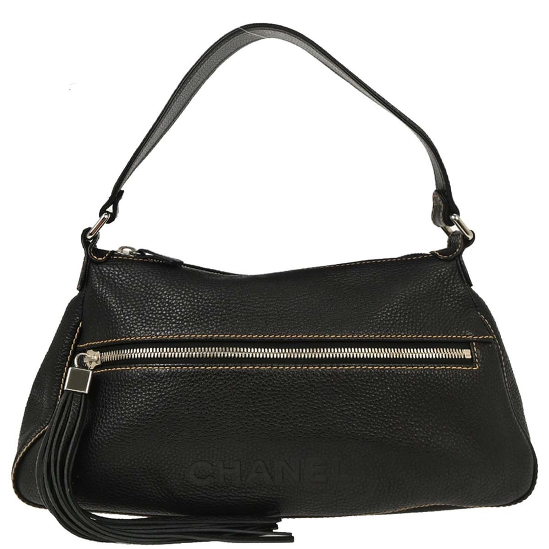 Chanel Black Calfskin Quilted Top Handle Handbag (1 of 10)