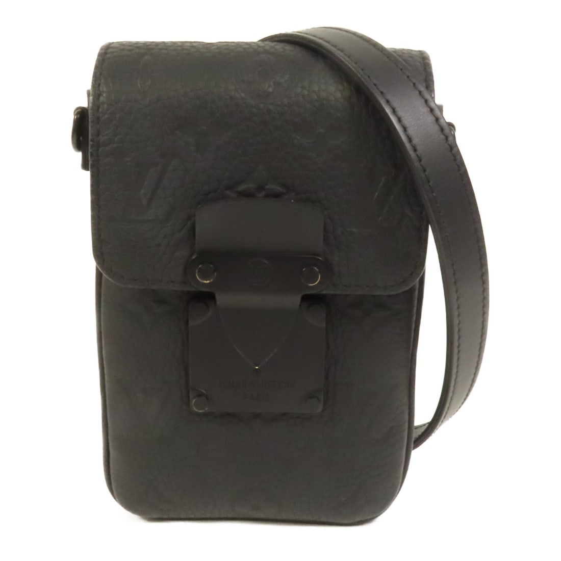 Louis Vuitton S-Lock Vertical Shoulder Bag Black Taurillon Leather M81524: Louis Vuitton S-Lock Vertical Shoulder Bag Black Taurillon Leather M81524 Introducing the LOUIS VUITTON LV S-Lock Vertical Wearable Bag, a sophisticated shoulder bag crafted from premium black calfski