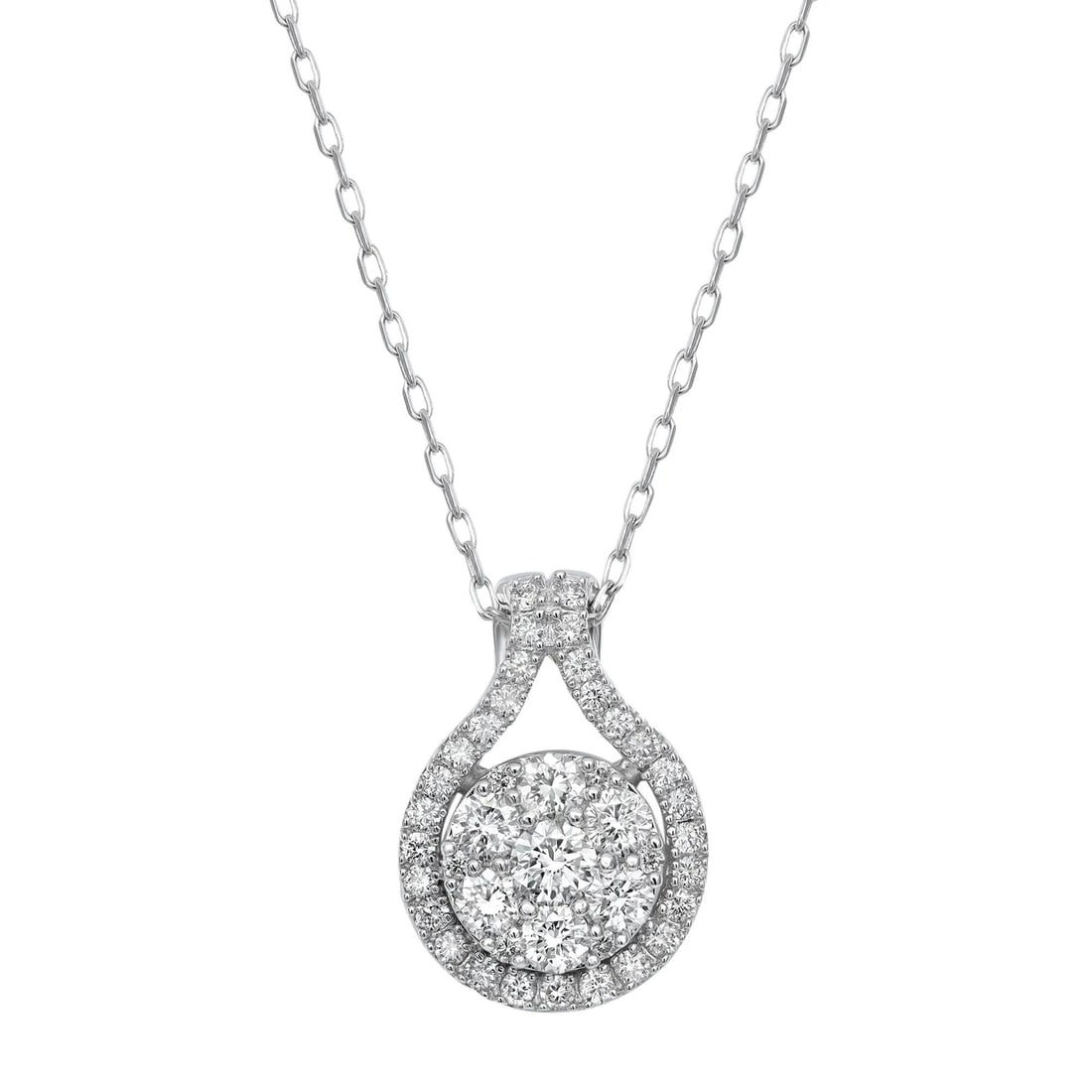 Rachel Koen 0.75 Cttw Round Cut Diamond Pendant Necklace 14K White Gold (1 of 6)