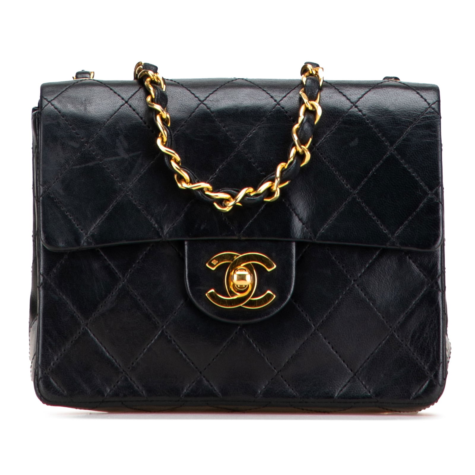 Chanel Mini Square Classic Black Lambskin Single Flap Bag (1 of 11)