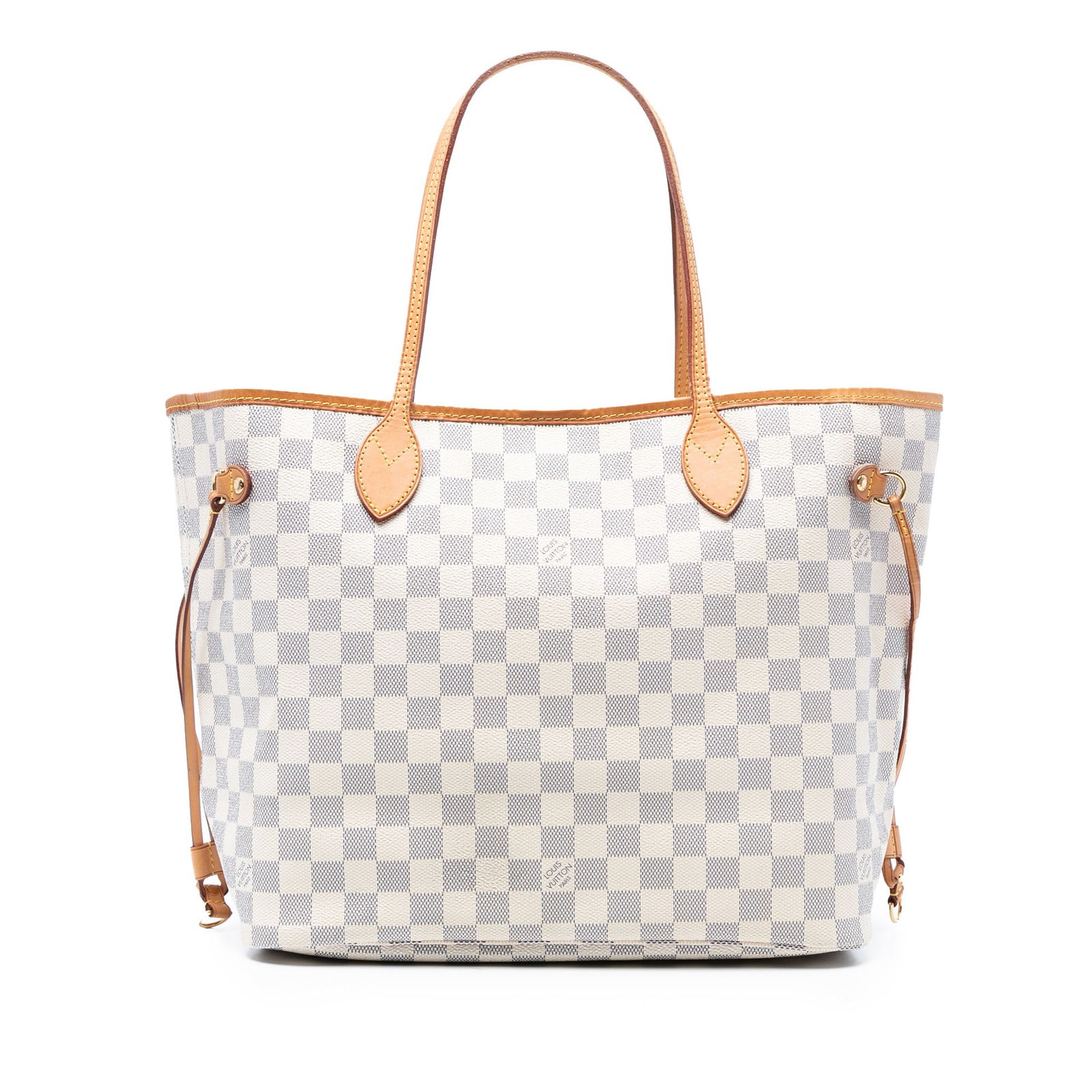 Louis Vuitton Damier Azur Neverfull MM Tote Bag: Louis Vuitton Damier Azur Neverfull MM Tote Bag The Louis Vuitton Damier Azur Neverfull MM is a stylish tote that combines functionality with luxury. This elegant bag features a classic damier azur ca