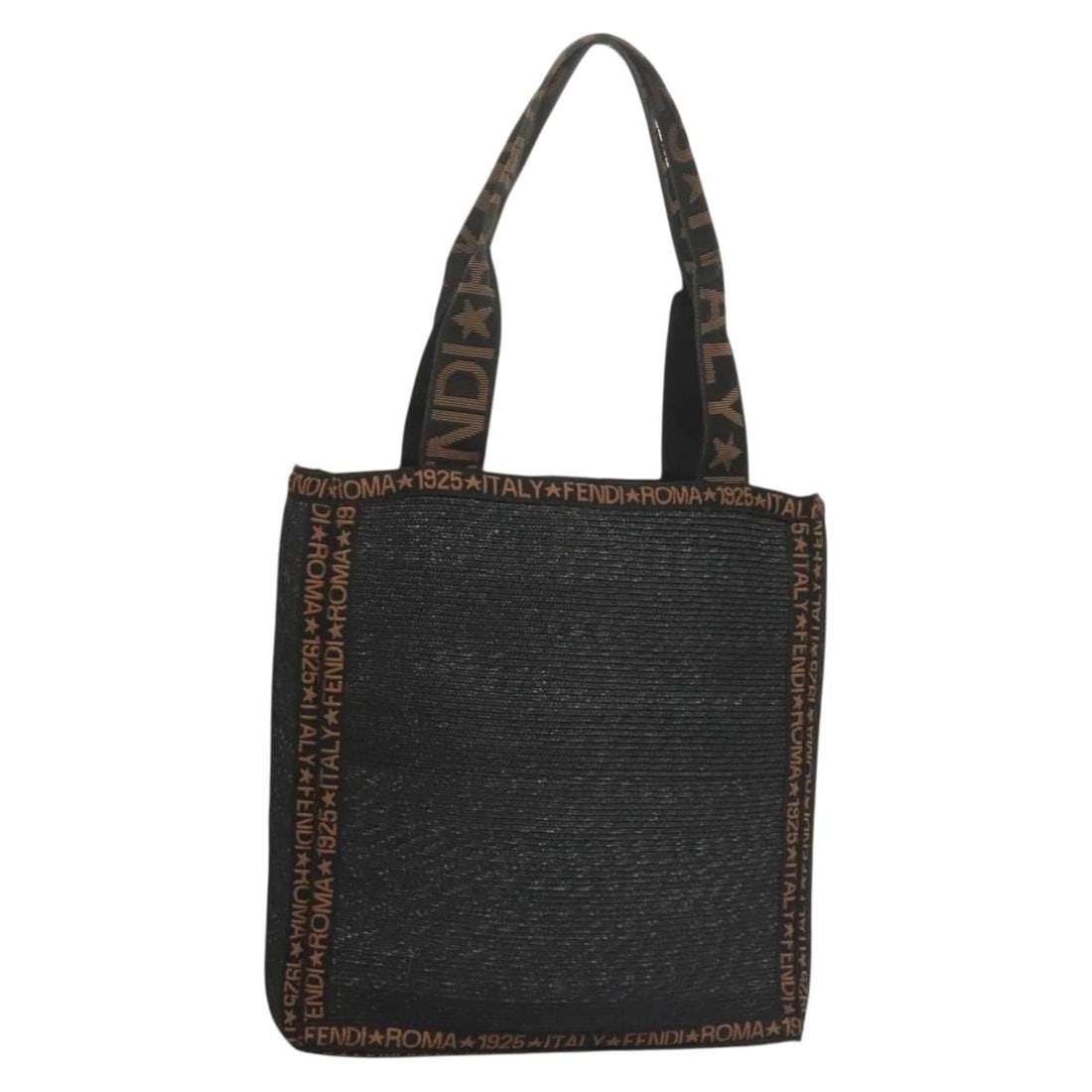 Black Zucca pattern tote with handles by Fendi: Black Zucca pattern tote with handles by Fendi This Fendi Zucca tote bag features a black exterior with the iconic Zucca pattern. Designed for women, the bag shows some signs of use including slight l