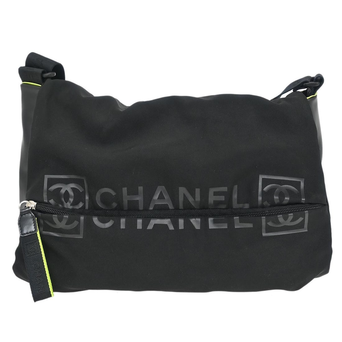 Chanel Black Nylon Sport Line Large Shoulder Bag: Chanel Black Nylon Sport Line Large Shoulder Bag This Chanel Black Nylon Sport Line Shoulder Bag is a stylish and functional accessory perfect for everyday use. Crafted from durable nylon, this bag fe