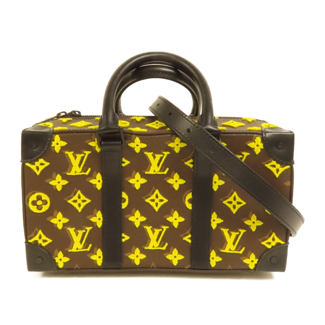 Louis Vuitton Speedy Trunk 2way Monogram Tuffetage Jaune Shoulder Bag M45025 (1 of 16)