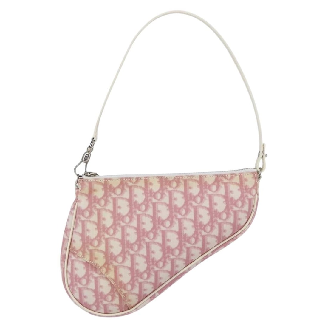 Pink Saddle Shoulder Bag by Christian Dior with Silver Accents (1 of 2)