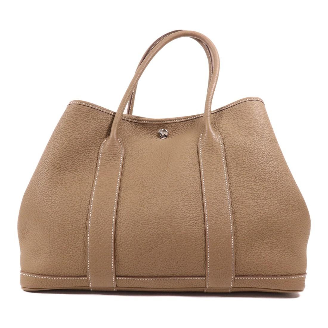 HERMES Garden Party PM Handbag Etoupe Calfskin PHW (1 of 14)