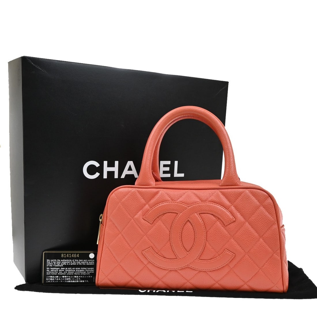 Chanel Orange Timeless CC Bowler Handbag (1 of 1)