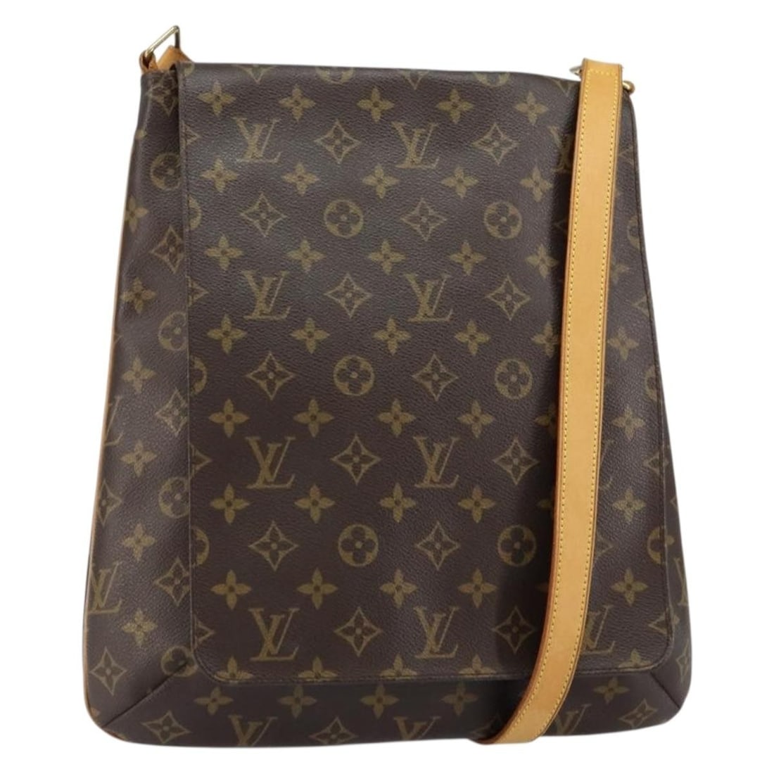 Musette Shoulder Bag in Brown by Louis Vuitton: Musette Shoulder Bag in Brown by Louis Vuitton This pre-owned Louis Vuitton Musette shoulder bag features a classic brown design and is intended for female use. The bag shows signs of use, including s