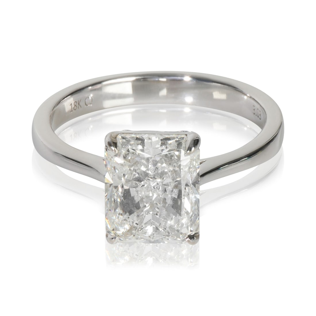 3.03 ct Radiant Cut Diamond Engagement Ring in 18K White Gold with GIA Certificate (1 of 5)