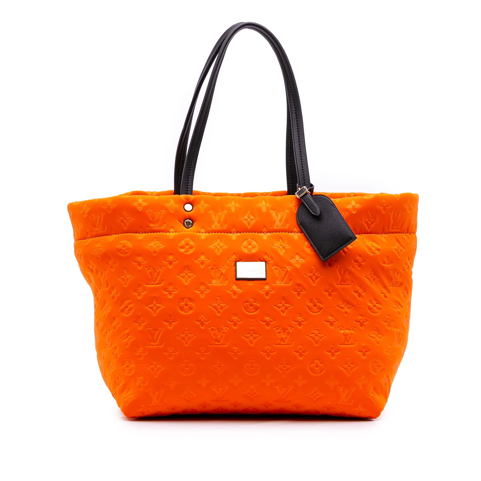 Louis Vuitton Monogram Scuba MM Tote Neoprene Orange: Louis Vuitton Monogram Scuba MM Tote Neoprene Orange The Louis Vuitton Monogram Embossed Neoprene Scuba MM tote is a stylish and functional accessory, crafted from durable monogram-embossed neoprene c