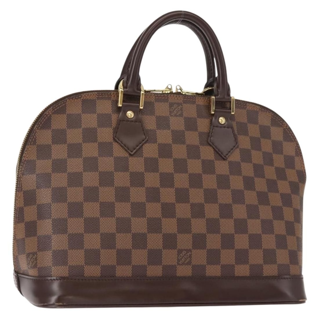LOUIS VUITTON Damier Ebene Alma Handbag N51131 Authentic: LOUIS VUITTON Damier Ebene Alma Handbag N51131 Authentic The LOUIS VUITTON Damier Ebene Alma Hand Bag is a stylish accessory crafted from durable Damier Ebene canvas. This bag features a sophisticated