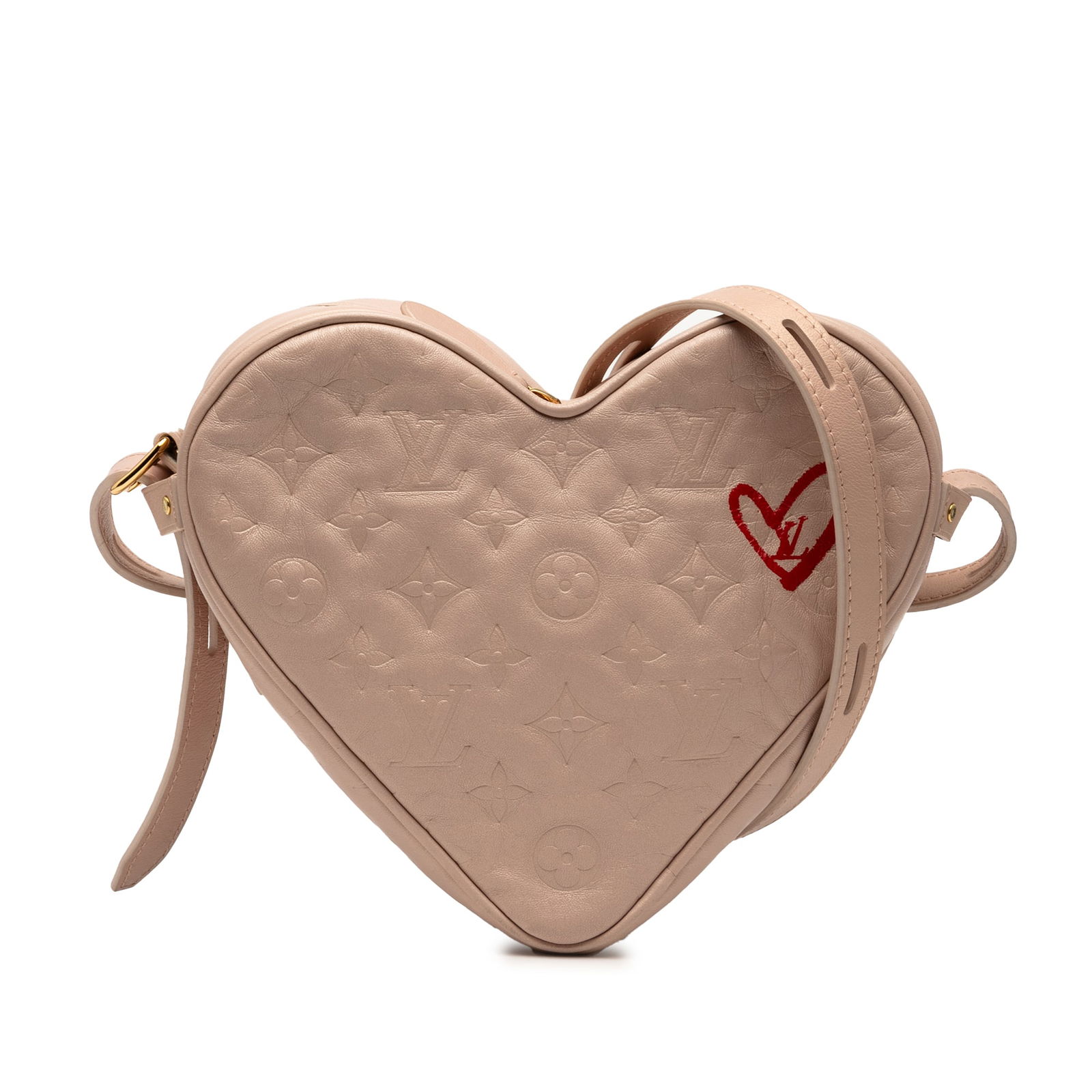 Louis Vuitton Pink Monogram Embossed Lambskin Fall In Love Sac Coeur: Louis Vuitton Pink Monogram Embossed Lambskin Fall In Love Sac Coeur Introducing the Louis Vuitton Monogram Embossed Lambskin Fall In Love Sac Coeur, a chic and stylish handbag perfect for any occasio