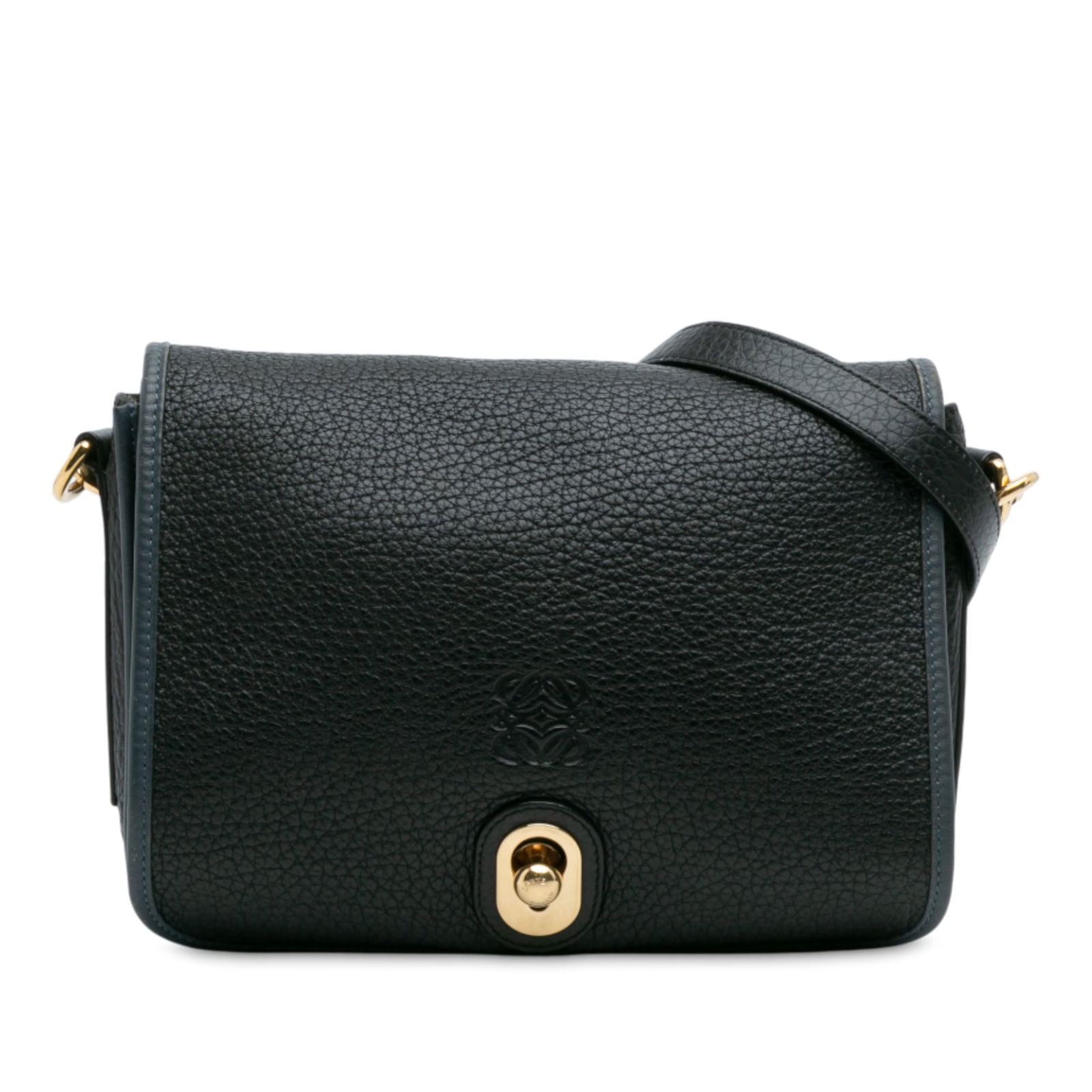 LOEWE Anagram Ines Black Calfskin Flap Crossbody Bag (1 of 11)