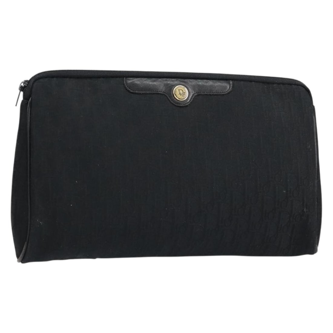 Trotter black clutch pouch by Christian Dior: Trotter black clutch pouch by Christian Dior This pre-owned Christian Dior Trotter pouch is crafted in black and designed for women. It features visible signs of wear, including surface rubbing, sligh