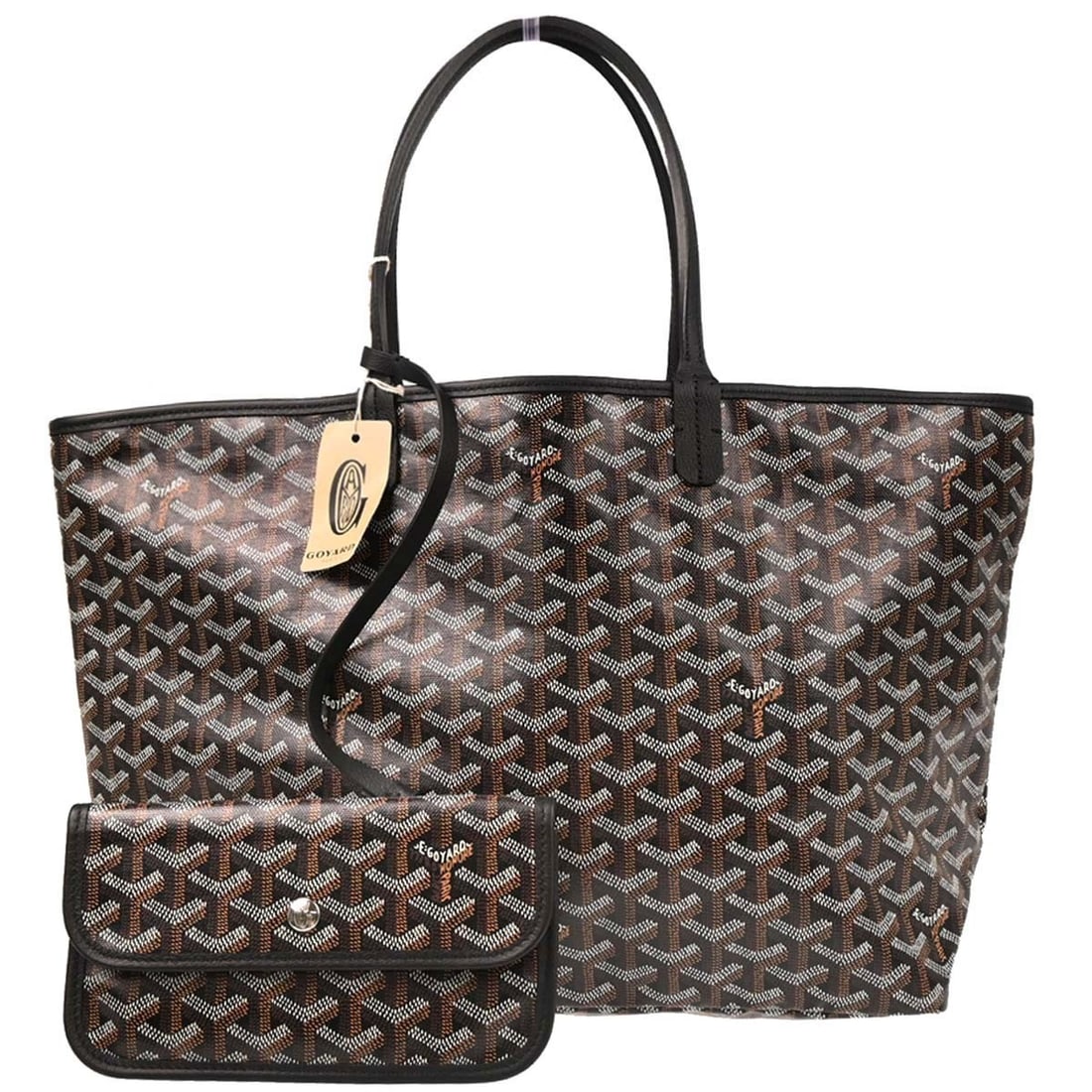 Goyard Black Saint Louis PM Tote Bag PVC Leather: Goyard Black Saint Louis PM Tote Bag PVC Leather The Goyard Black Saint Louis PM Tote Bag is a stylish and versatile accessory perfect for casual occasions. This medium-sized tote features a sleek bla
