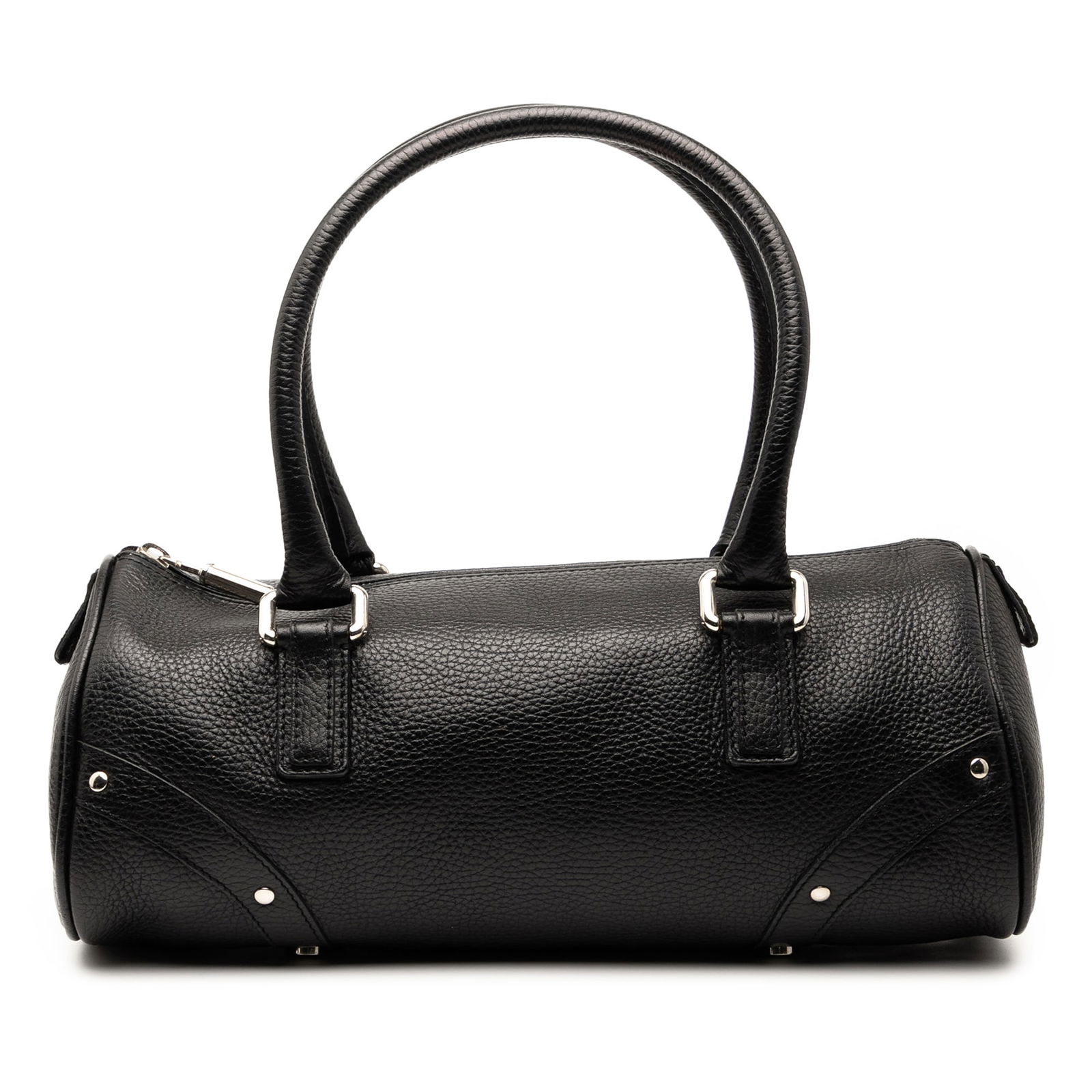 Burberry Black Leather Grained Calfskin Satchel with Rolled Handles (1 of 7)
