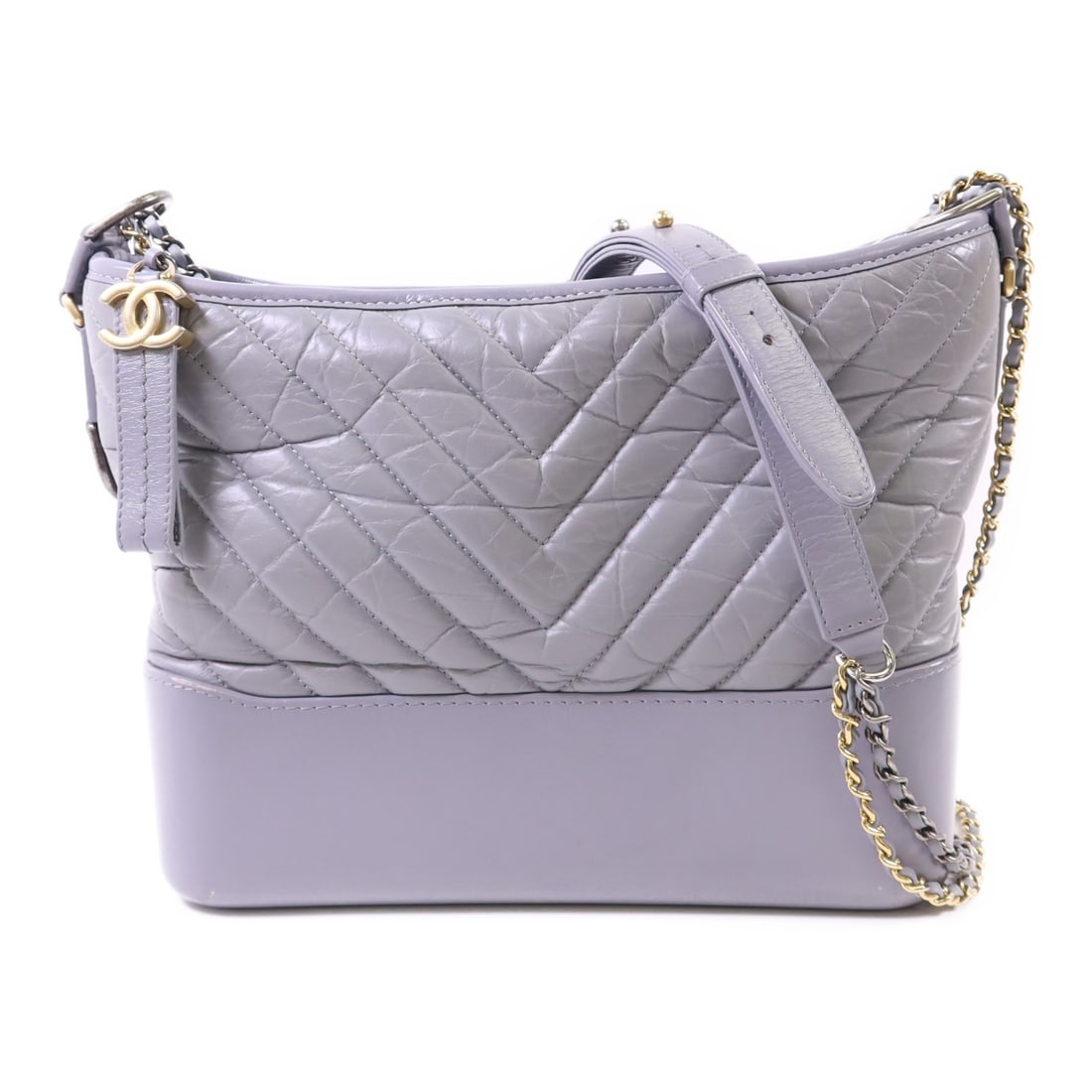 CHANEL Gabrielle Large Gray Calfskin Crossbody Shoulder Bag (1 of 18)