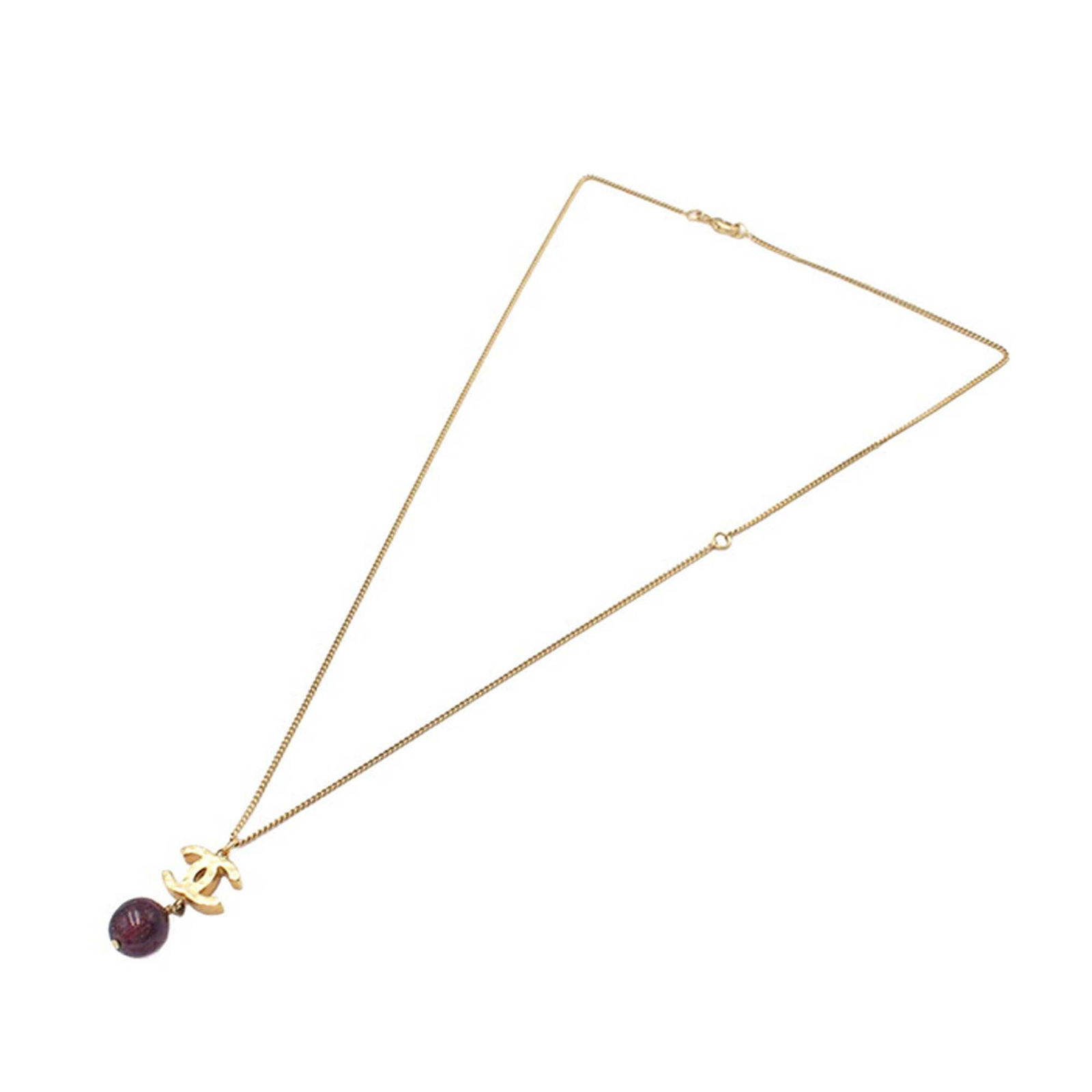 Chanel Gold Plated CC Bead Drop Necklace Italy (1 of 7)