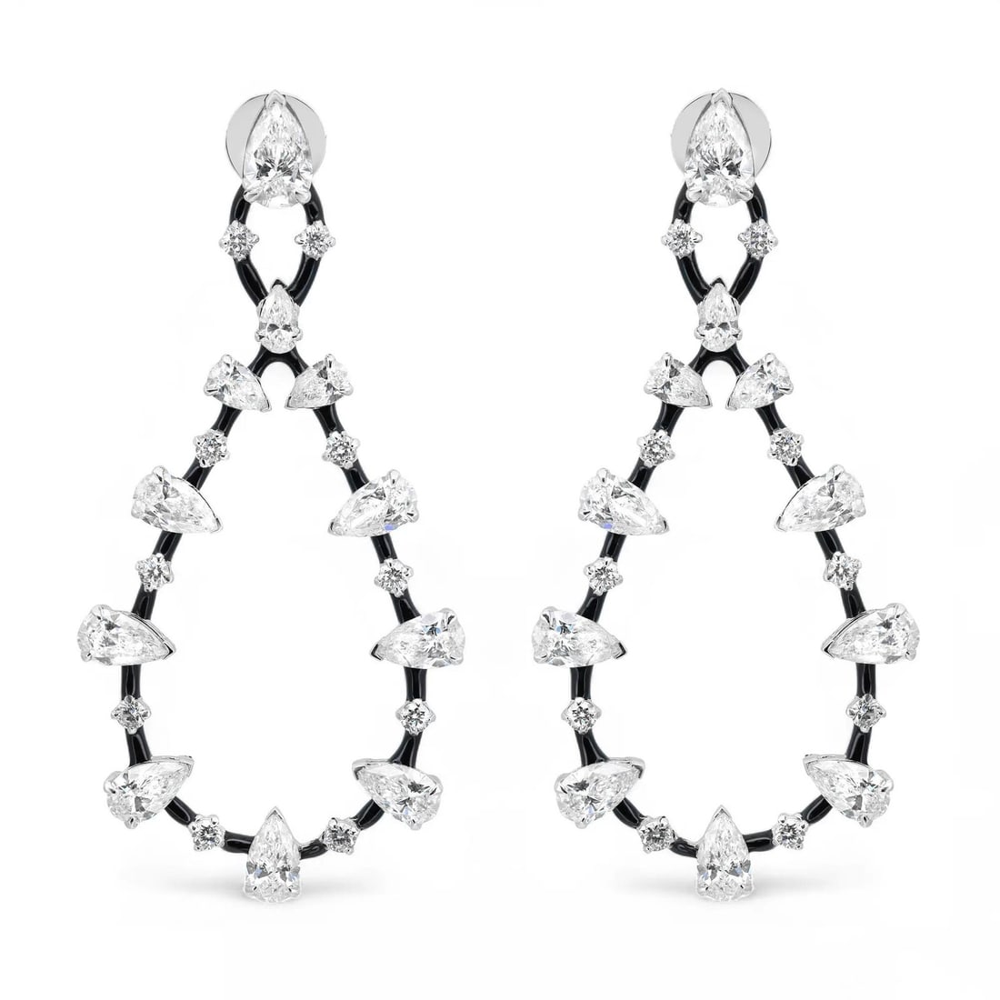 Rachel Koen 13.76ct Lab Grown Diamond Chandelier Earrings in 18K White Gold (1 of 4)