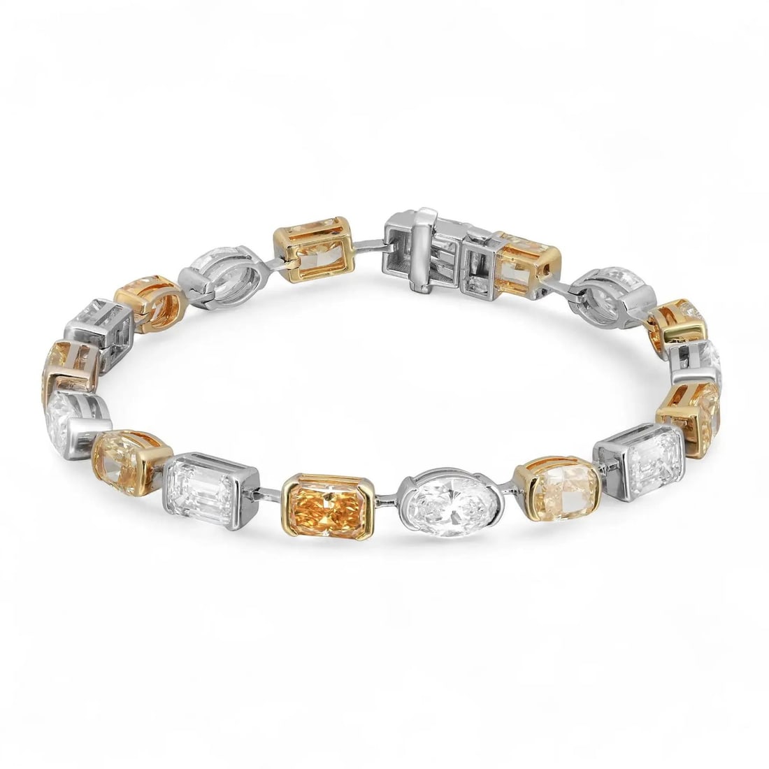 Rachel Koen IGI Certified Multicolor Diamond Tennis Bracelet 14K Gold (1 of 4)