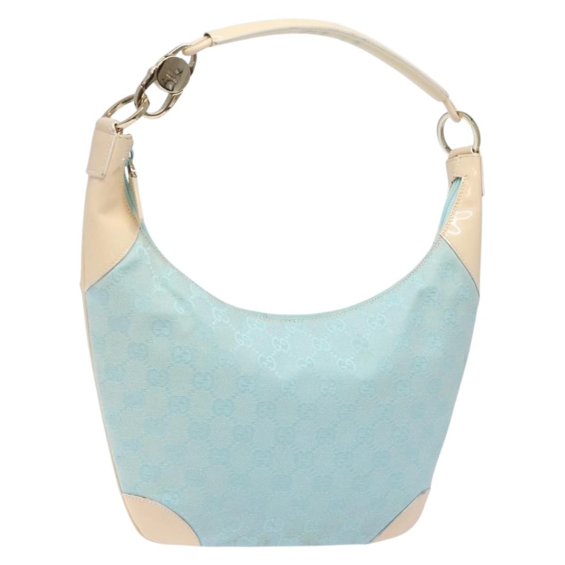 Blue Vintage Gucci Hobo Shoulder Bag with Zip Closure: Blue Vintage Gucci Hobo Shoulder Bag with Zip Closure This Gucci vintage zip hobo shoulder bag is crafted in blue with a classic silhouette. It features a gently worn exterior with signs of rubbing, s
