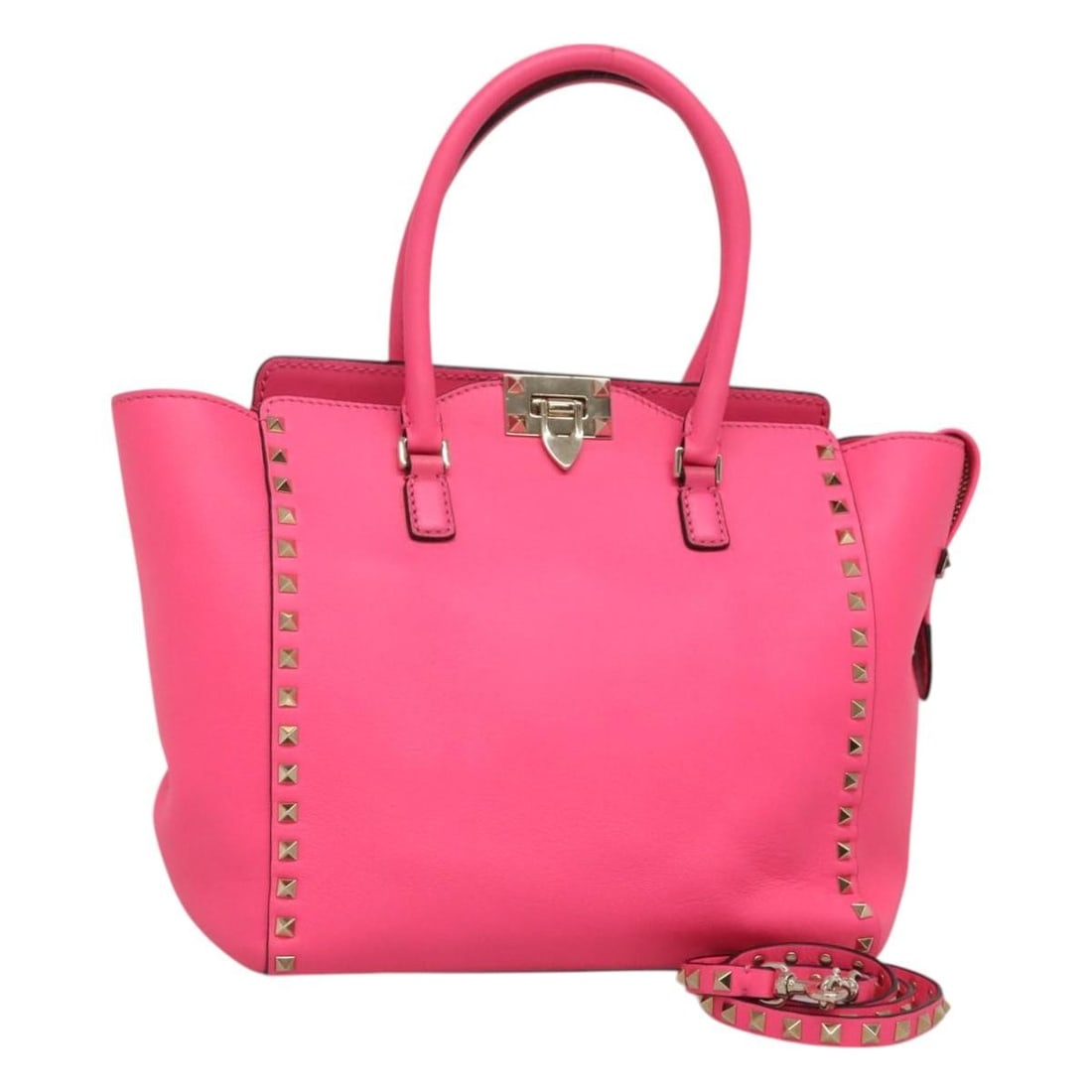 Pink Rockstud Tote by Valentino Garavani with Shoulder Strap (1 of 1)