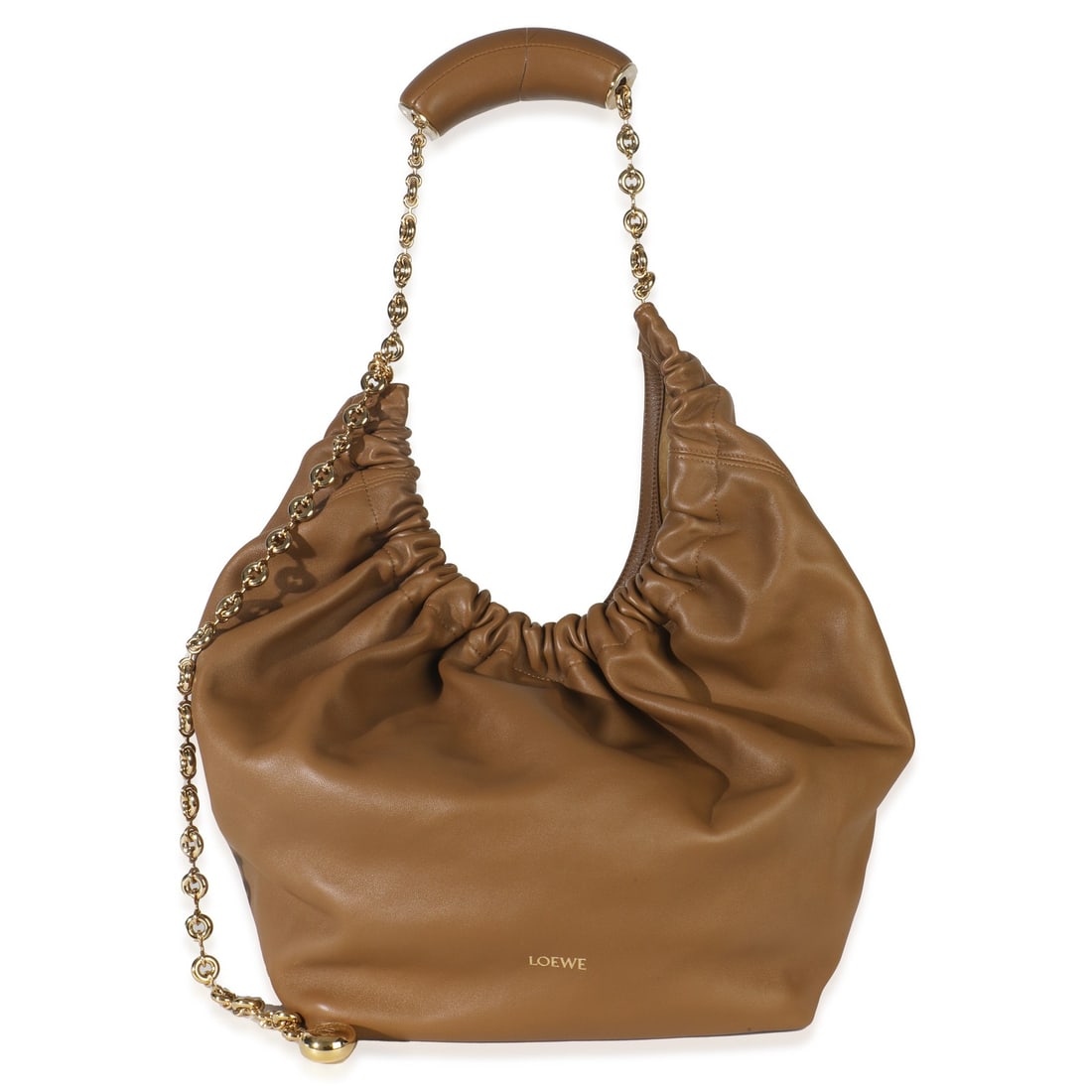 Loewe Medium Squeeze Bag Brown Leather Gold-Tone Hardware (1 of 8)