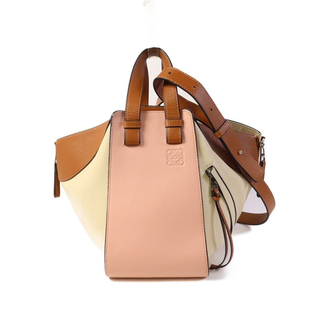 LOEWE Hammock Small 2 Way Shoulder Bag Calfskin Beige Pink (1 of 18)