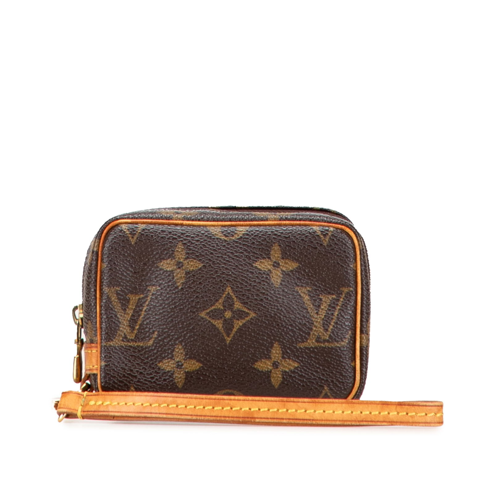 Louis Vuitton Monogram Trousse Wapity Canvas Pouch with Vachetta Trim: Louis Vuitton Monogram Trousse Wapity Canvas Pouch with Vachetta Trim The Louis Vuitton Monogram Trousse Wapity is a stylish accessory crafted from durable monogram canvas with elegant vachetta leathe