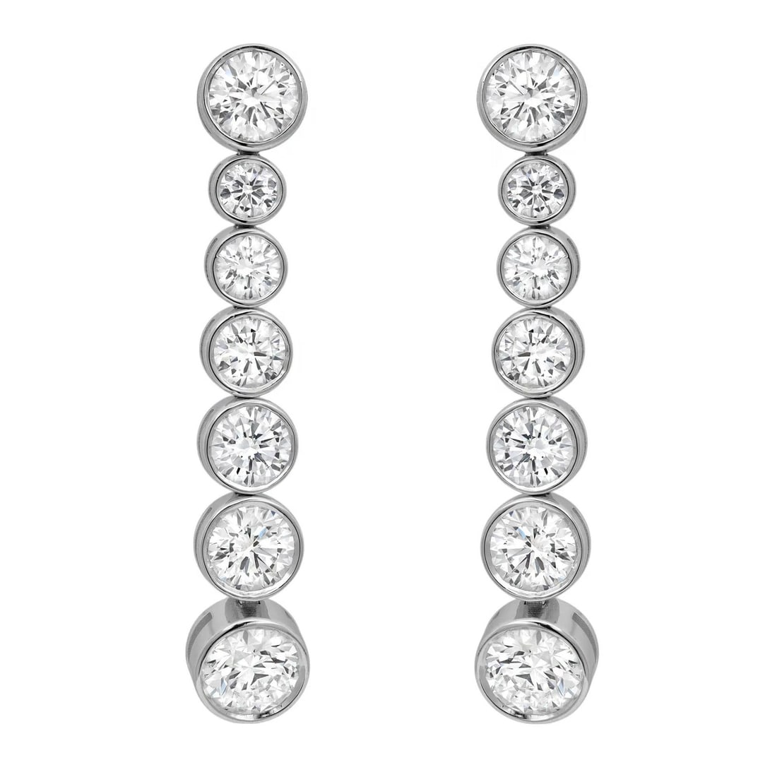 Rachel Koen 14K White Gold Long Drop Earrings 7.89Ctw Lab Grown Diamonds: Rachel Koen 14K White Gold Long Drop Earrings 7.89Ctw Lab Grown Diamonds Elevate your jewelry collection with these exquisite long drop earrings from Rachel Koen. Crafted from lustrous 14K white gold,