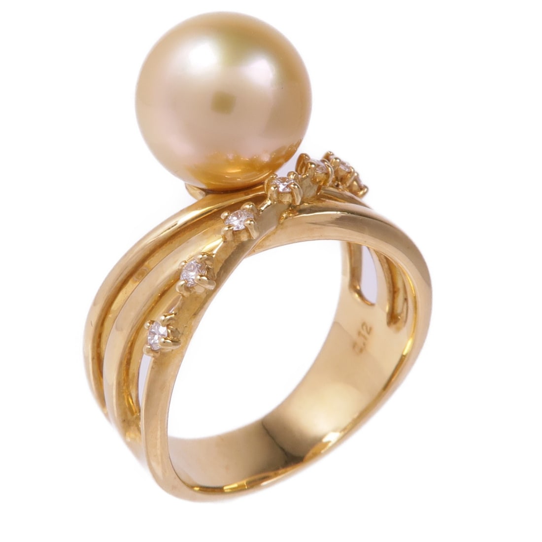 JEWELRY Pearl Diamond Ring in 18K Yellow Gold Size 8.25 (1 of 8)