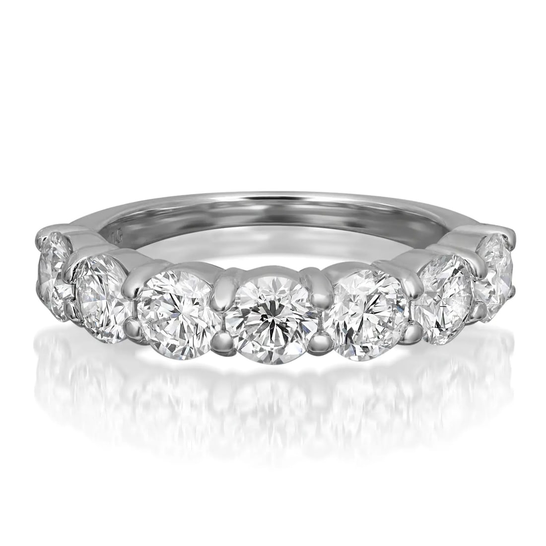 Rachel Koen 7 Stone Lab Grown Diamond Band Ring 14K White Gold 2.23Cttw Size 6.5: Rachel Koen 7 Stone Lab Grown Diamond Band Ring 14K White Gold 2.23Cttw Size 6.5 This exquisite 7-stone round cut lab-grown diamond band ring is a modern twist on a classic design. Crafted from 14K wh