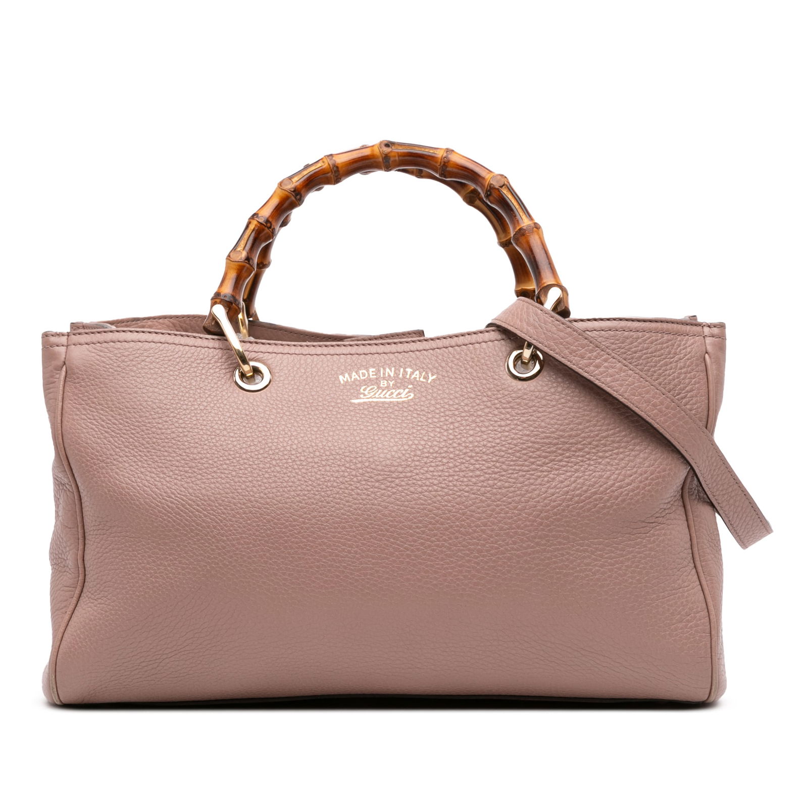 Gucci Medium Calfskin Bamboo Shopper Satchel Pink Leather: Gucci Medium Calfskin Bamboo Shopper Satchel Pink Leather This Gucci Medium Calfskin Bamboo Shopper Satchel combines luxurious style with practical functionality. Crafted from high-quality leather, it