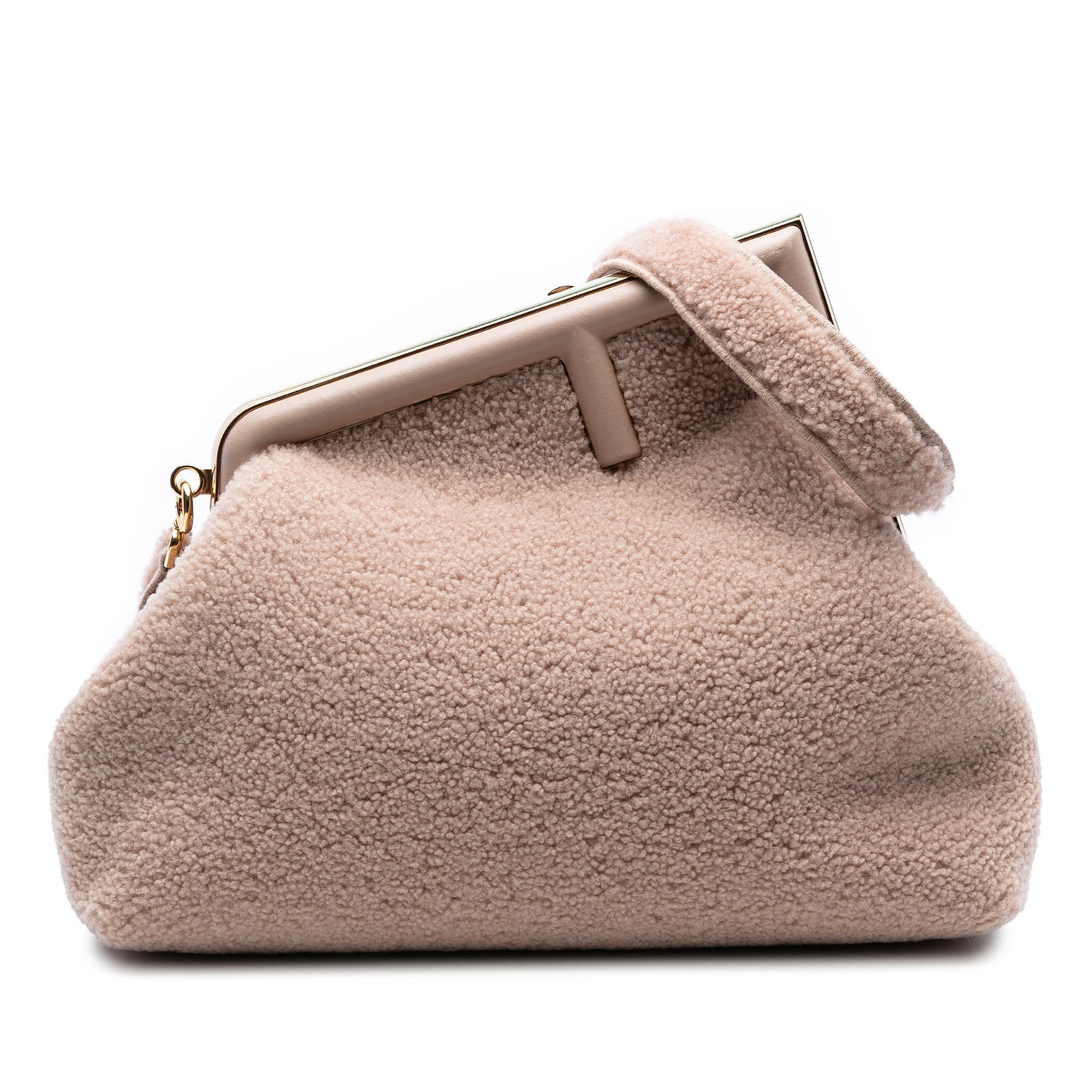 Fendi Medium Shearling First Shoulder Bag Brown Italy (1 of 5)
