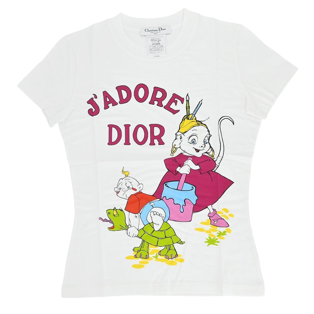 Chic Christian Dior T-Shirt with Logo Casual Style 100% Cotton Size 38: Chic Christian Dior T-Shirt with Logo Casual Style 100% Cotton Size 38 Elevate your casual wardrobe with this chic Christian Dior T-shirt, designed for a relaxed fit and crafted from 100% cotton for u