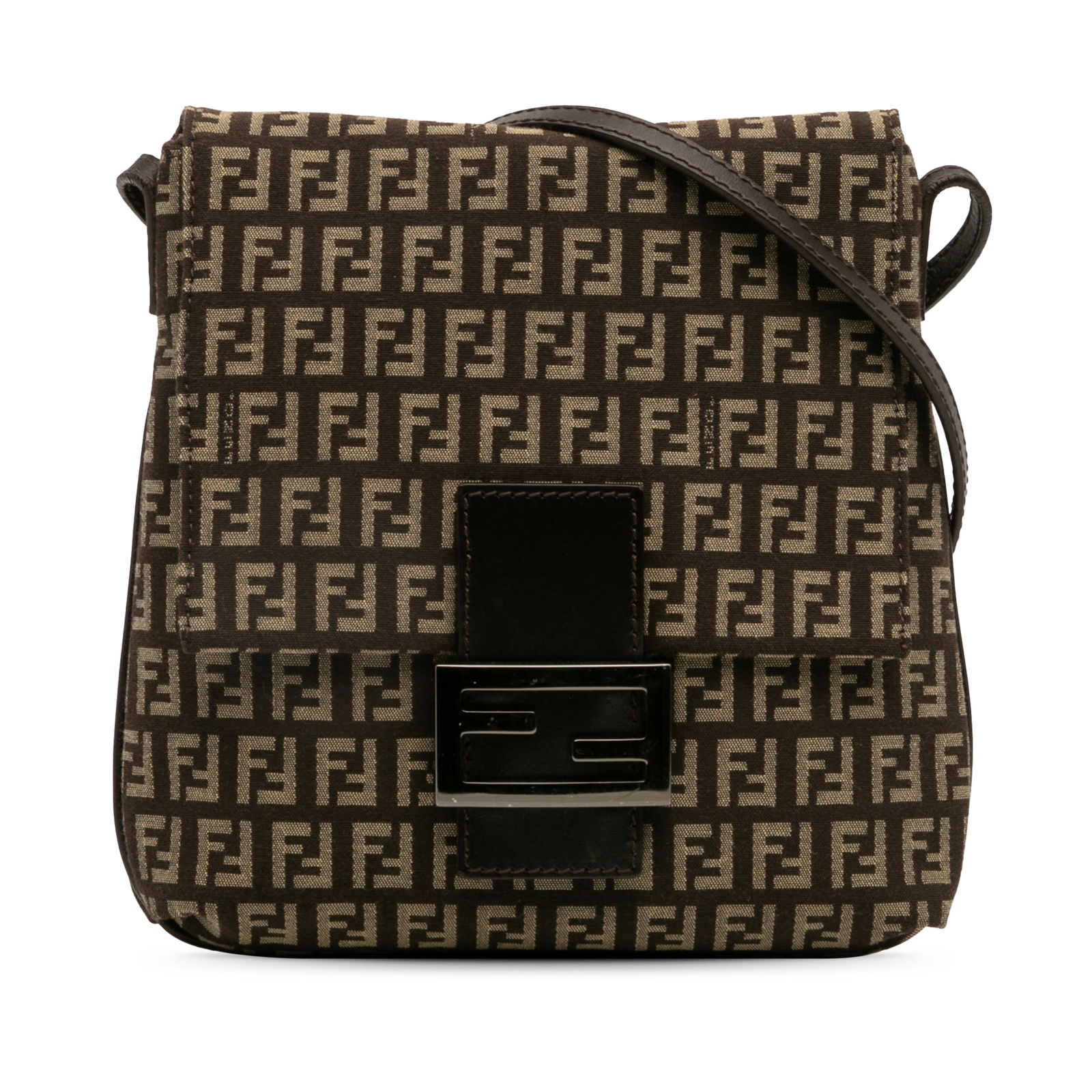 Fendi Zucchino Canvas Crossbody Bag Brown Italy: Fendi Zucchino Canvas Crossbody Bag Brown Italy This Fendi Zucchino Canvas Crossbody bag is a stylish accessory crafted from durable canvas with elegant leather trim. It features an adjustable flat le