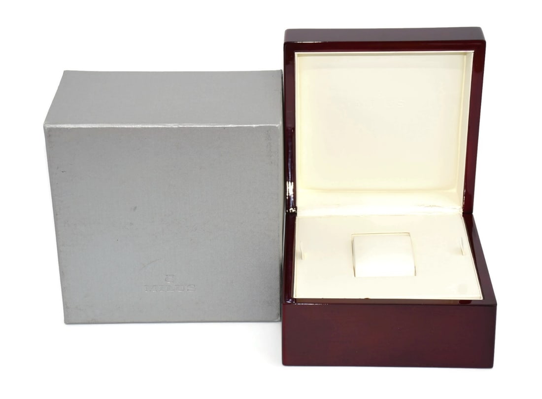 Authentic Milus Wooden Watch Box 8x8x6 Elegant Storage (1 of 2)