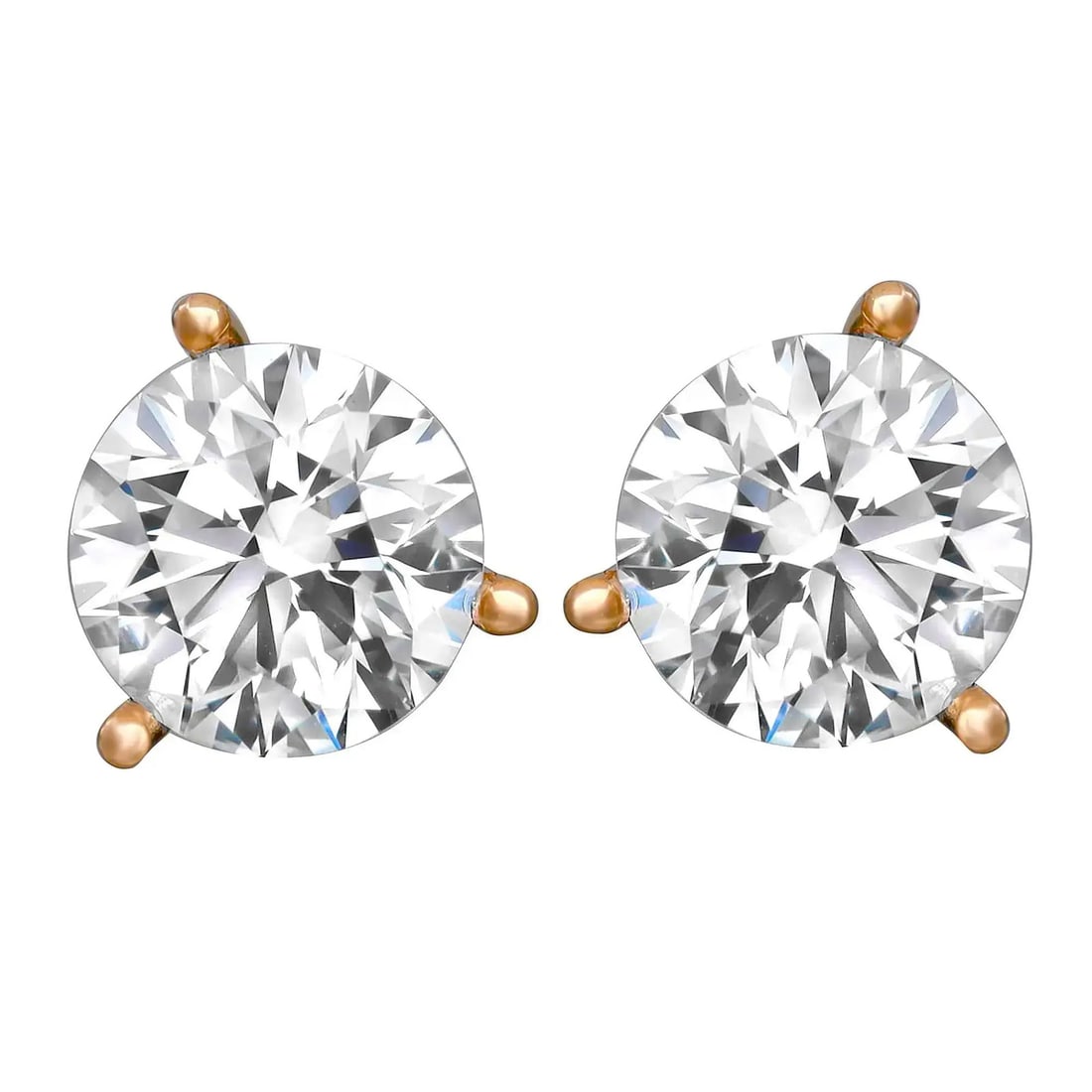 Rachel Koen 14K Yellow Gold 4.05CT Lab-Grown Diamond Stud Earrings: Rachel Koen 14K Yellow Gold 4.05CT Lab-Grown Diamond Stud Earrings Elevate your style with these exquisite prong set round cut lab-grown diamond stud earrings, crafted in luxurious 14K yellow gold. Ea
