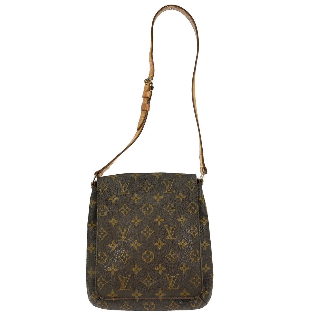 Musette Salsa Shoulder Bag in Brown by Louis Vuitton: Musette Salsa Shoulder Bag in Brown by Louis Vuitton This pre-owned Louis Vuitton Musette Salsa shoulder bag features a classic brown design and is intended for female use. The bag shows visible signs