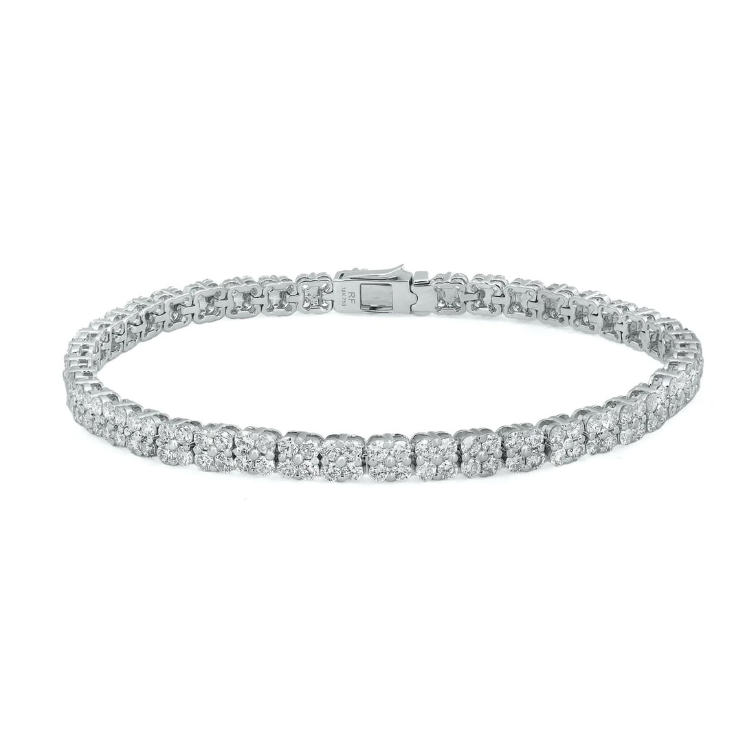 Rachel Koen 18K White Gold Diamond Tennis Bracelet 4.76ct 7 Inch: Rachel Koen 18K White Gold Diamond Tennis Bracelet 4.76ct 7 Inch Enhance your elegance with this exquisite prong set round cut diamond tennis bracelet. Crafted from luxurious 18K white gold, this stun
