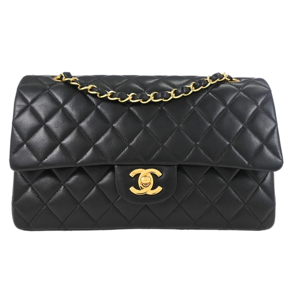 Chanel Black Lambskin Medium Classic Double Flap Shoulder Bag (1 of 11)