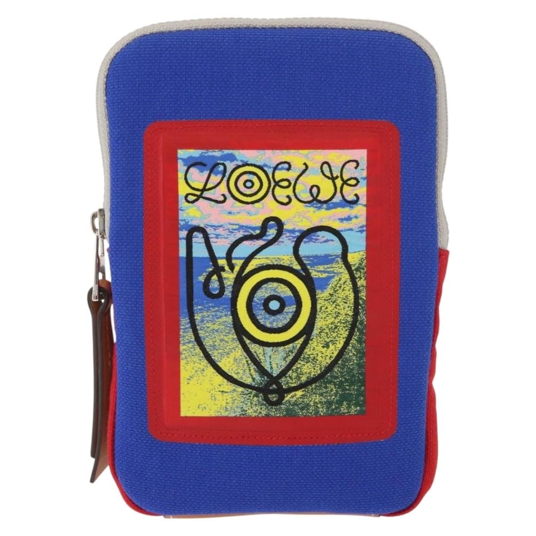 Blue Loewe Zip Neck Pouch from Eye Loewe Nature Collection: Blue Loewe Zip Neck Pouch from Eye Loewe Nature Collection This pre-owned Loewe Eye/Loewe/Nature Zip Neck Pouch features a blue exterior and is classified as a clutch and pouch. It is in excellent con